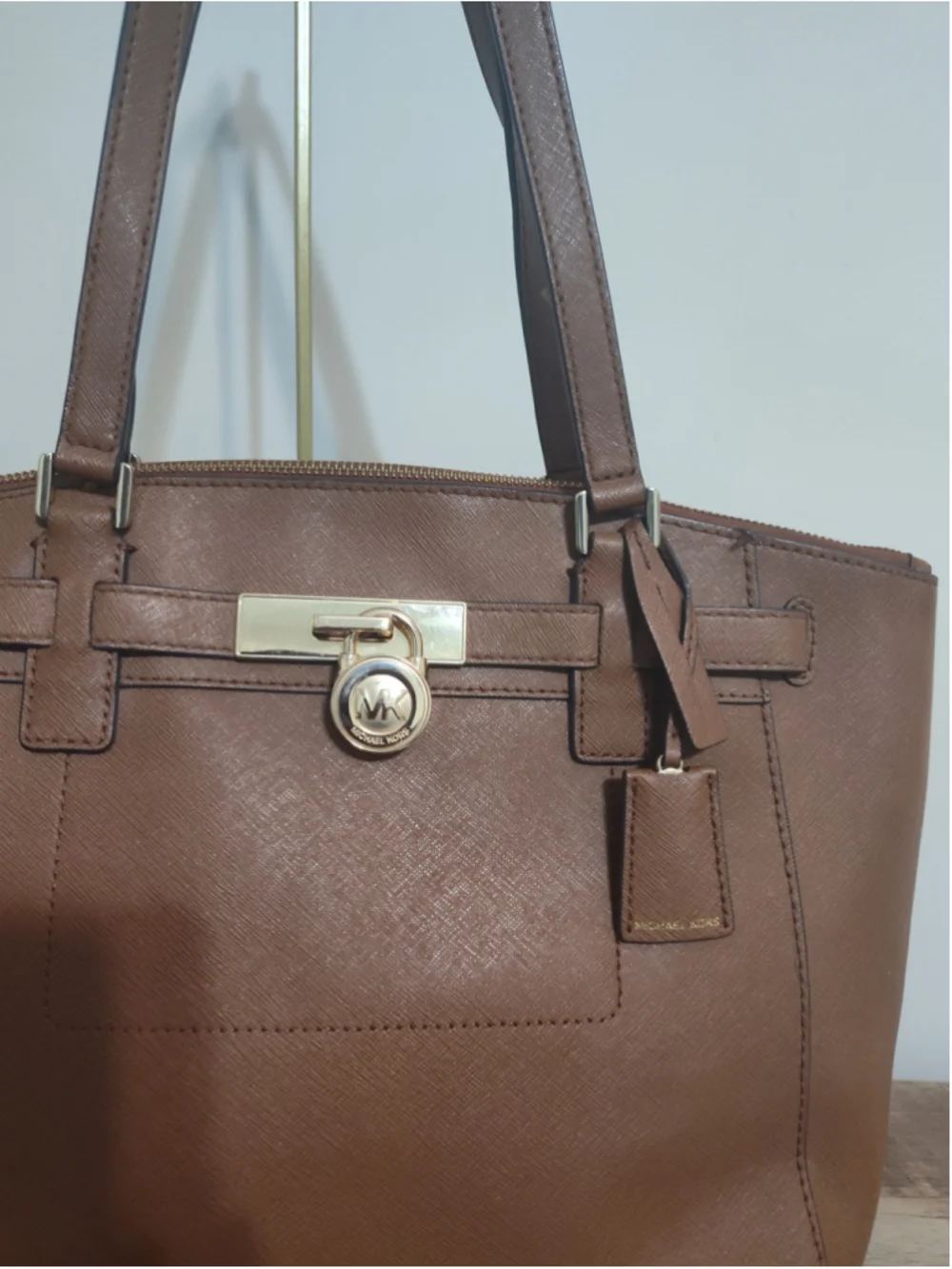 Women's Michael Kors Brown Gold Tote Bag One Size